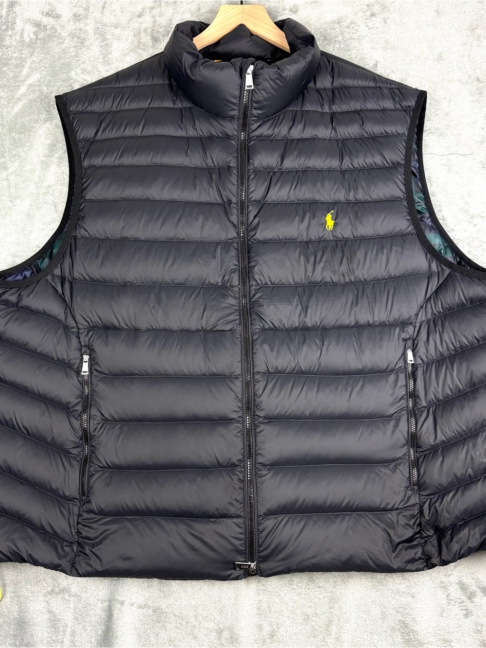 Polo Ralph Lauren Vest Mens 3XB Black Quilted Duck Down Puffer Full Zip Pockets